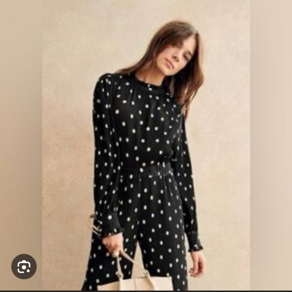 Sézane Rosalinda Black and white polka dot Blouse size 34 - Picture 4 of 6